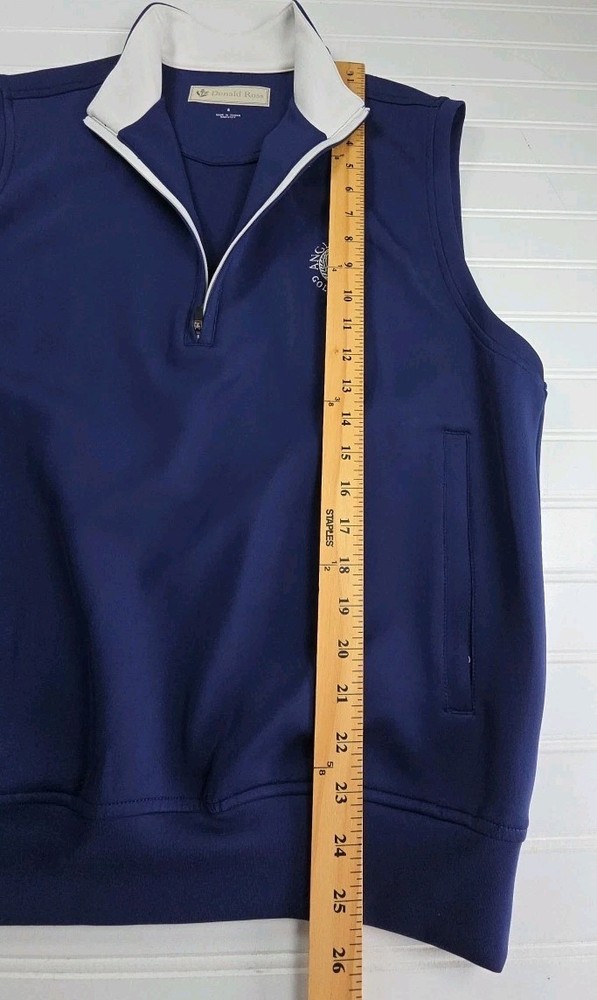 Donald Ross BLUE Vest Half Zip Performance Golf Pullover Mens Size SMALL,