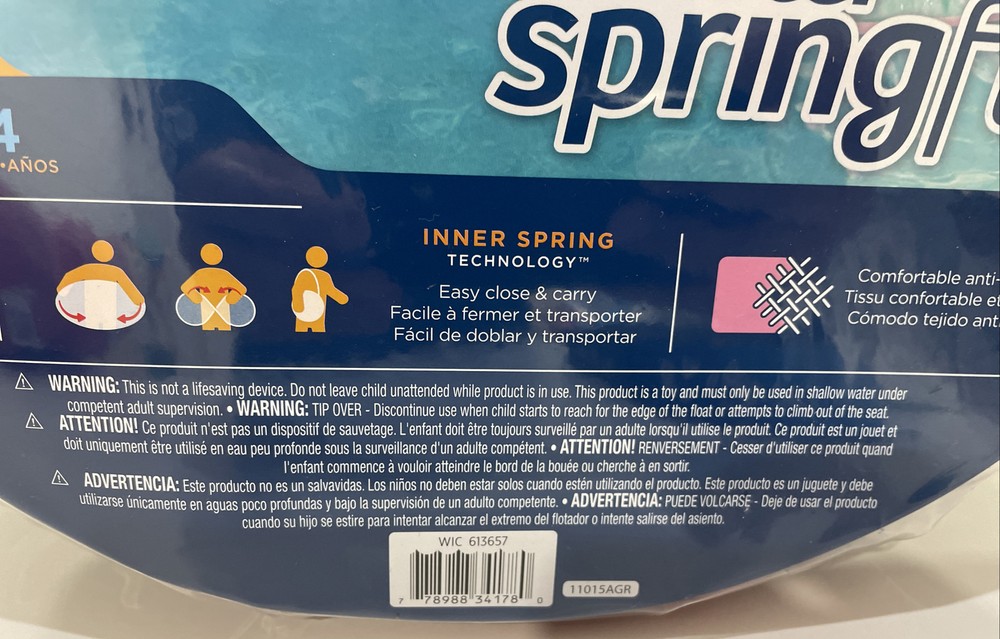 SwimWays Spring Float, Inflatable Floaty-Step 2 Toddler Ages 2-4 Years Pink