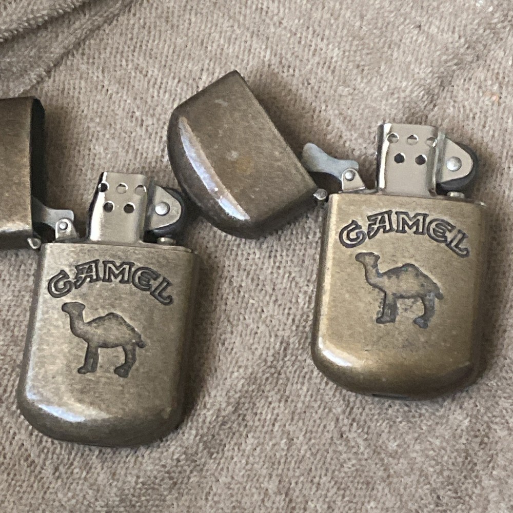 Vintage Camel Merchandise 2 Lighter Tin Container Advertisement Smokin Joe’s