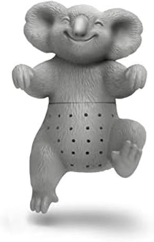 Genuine Fred, KOALA-TEA, Koala Reusable Silicone Tea Infuser, Gray, Fun Gift for