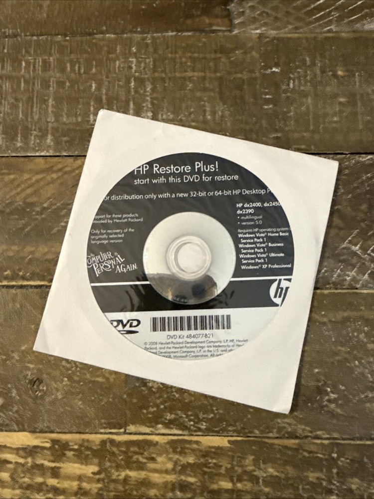 HP Restore Plus Software PC Cd Rom