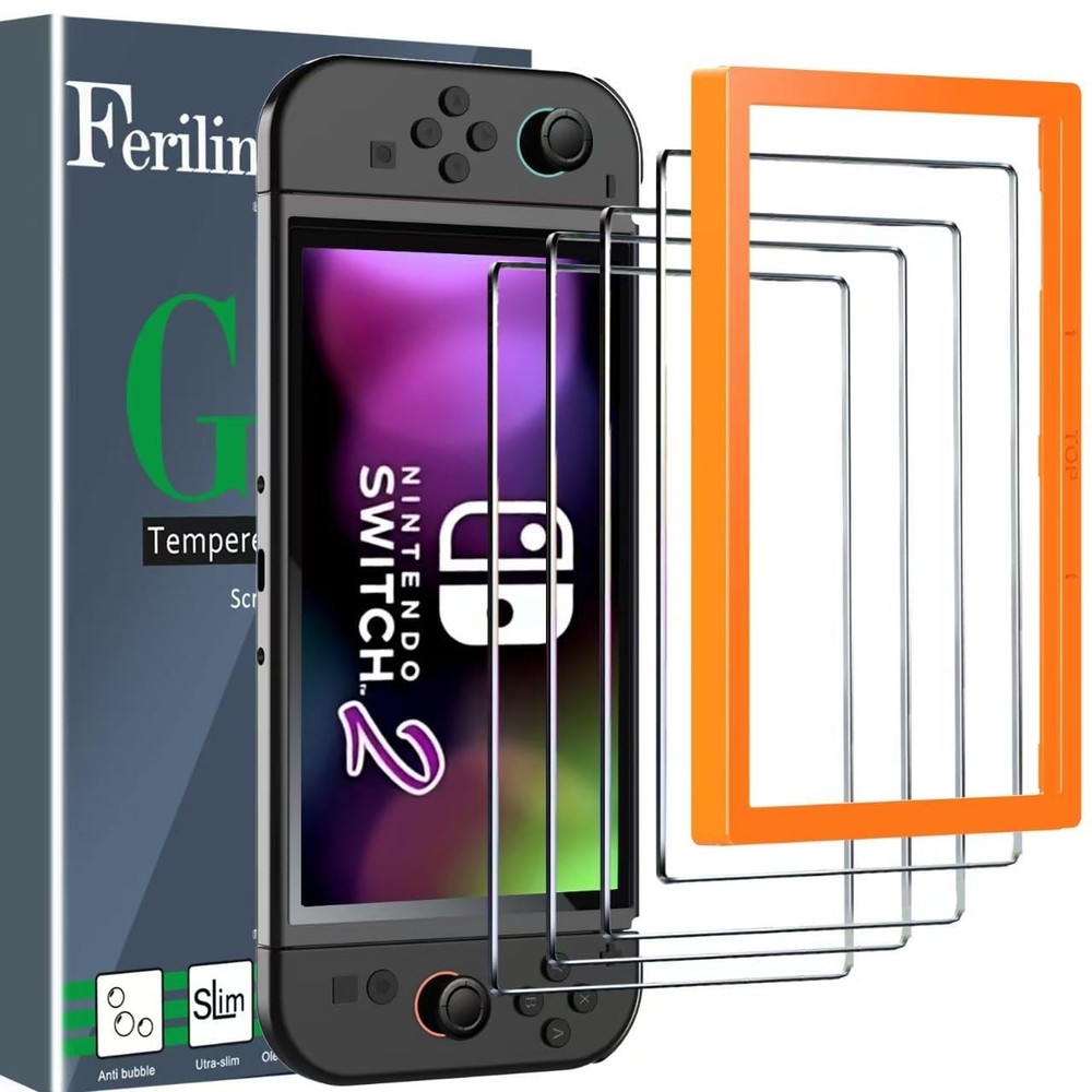 Ferilinso [Zero Bubble Install] 4 Pack Tempered Glass Screen Transparent