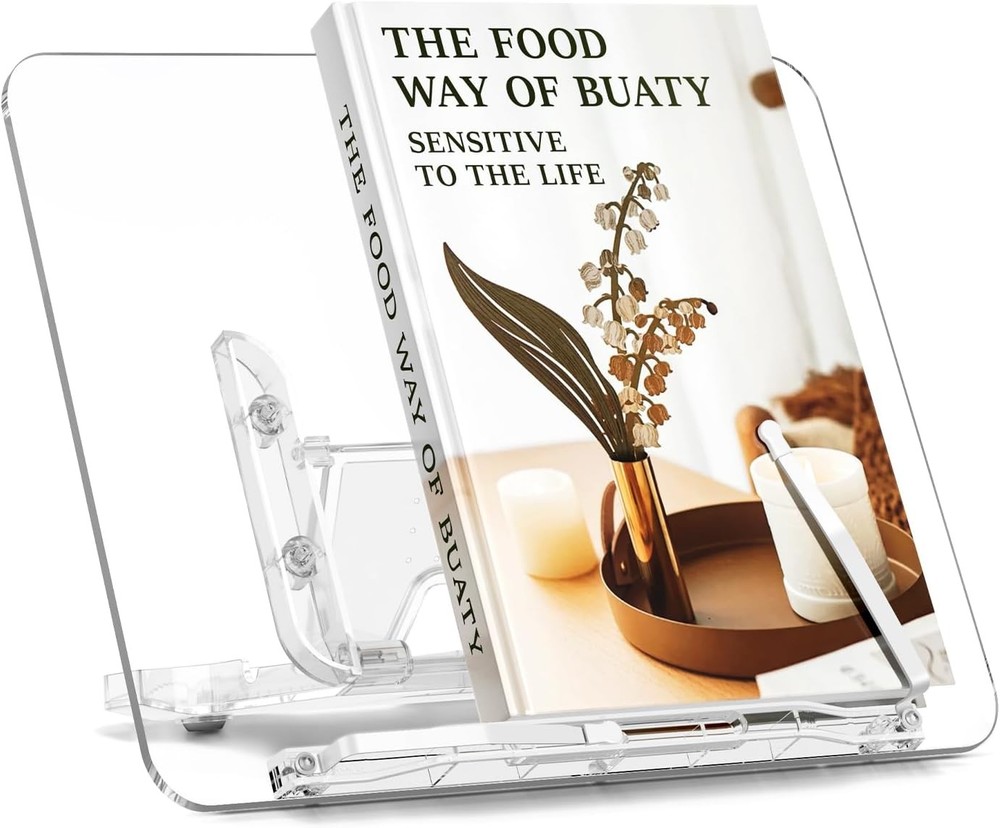 Acrylic Book Stand Reading Portable Book Holder Desk Angle Adjustable Textbook