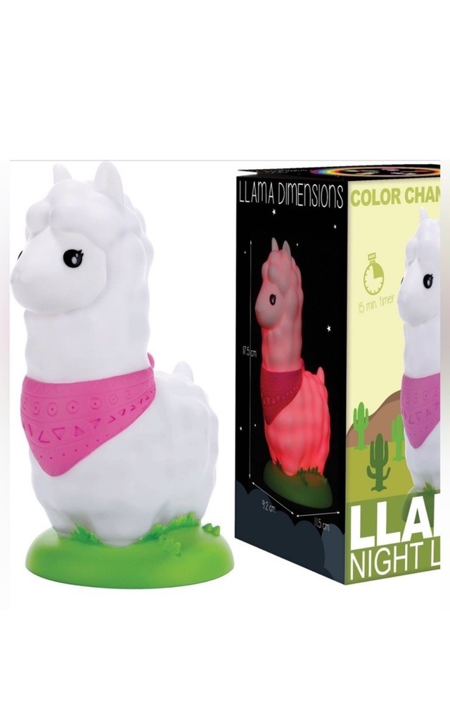 Llama Color Changing LED Night Light with Timer, Multicolor, 17.5cm