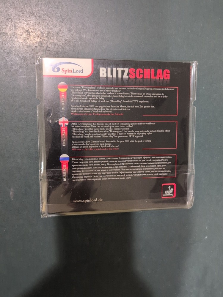 Spinlord Blitzschlag Long Pip Ox Red Rubber