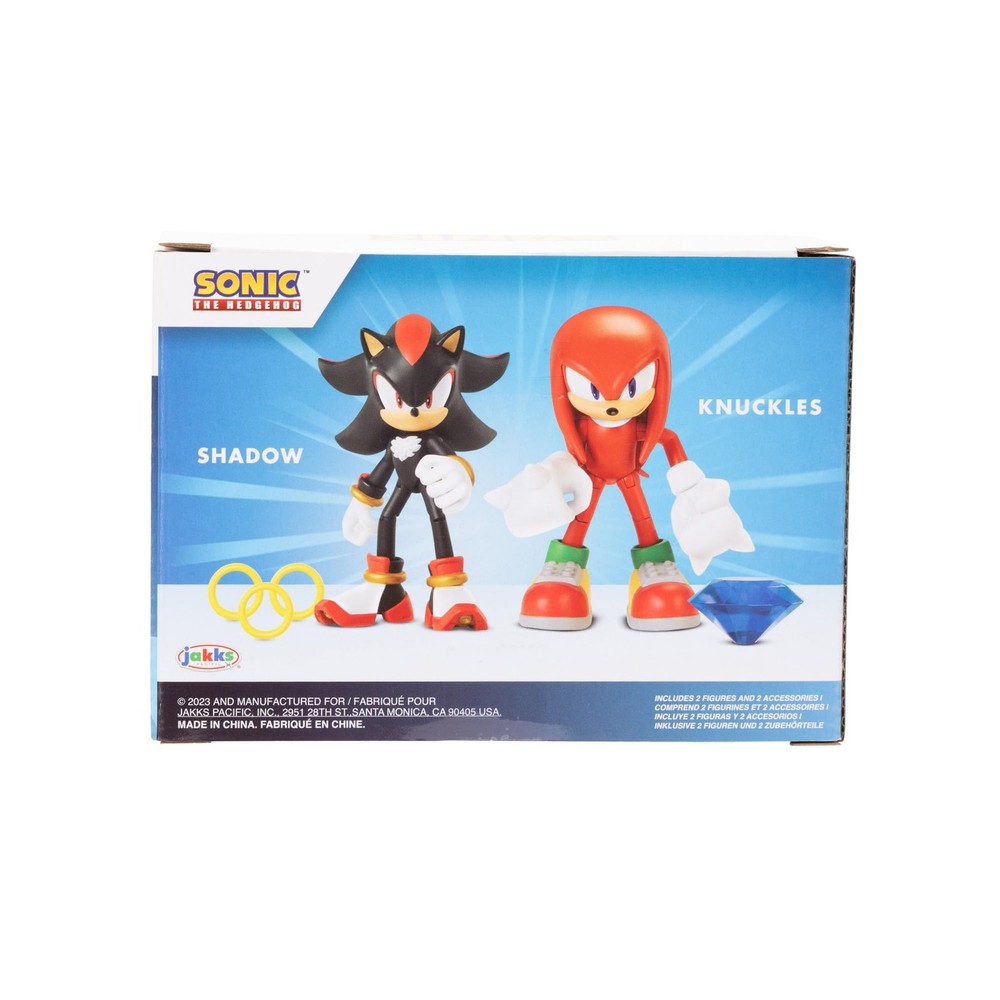 Sonic The Hedgehog 4" Action Figure 2 Pack Knuckles & 4", & Shadow