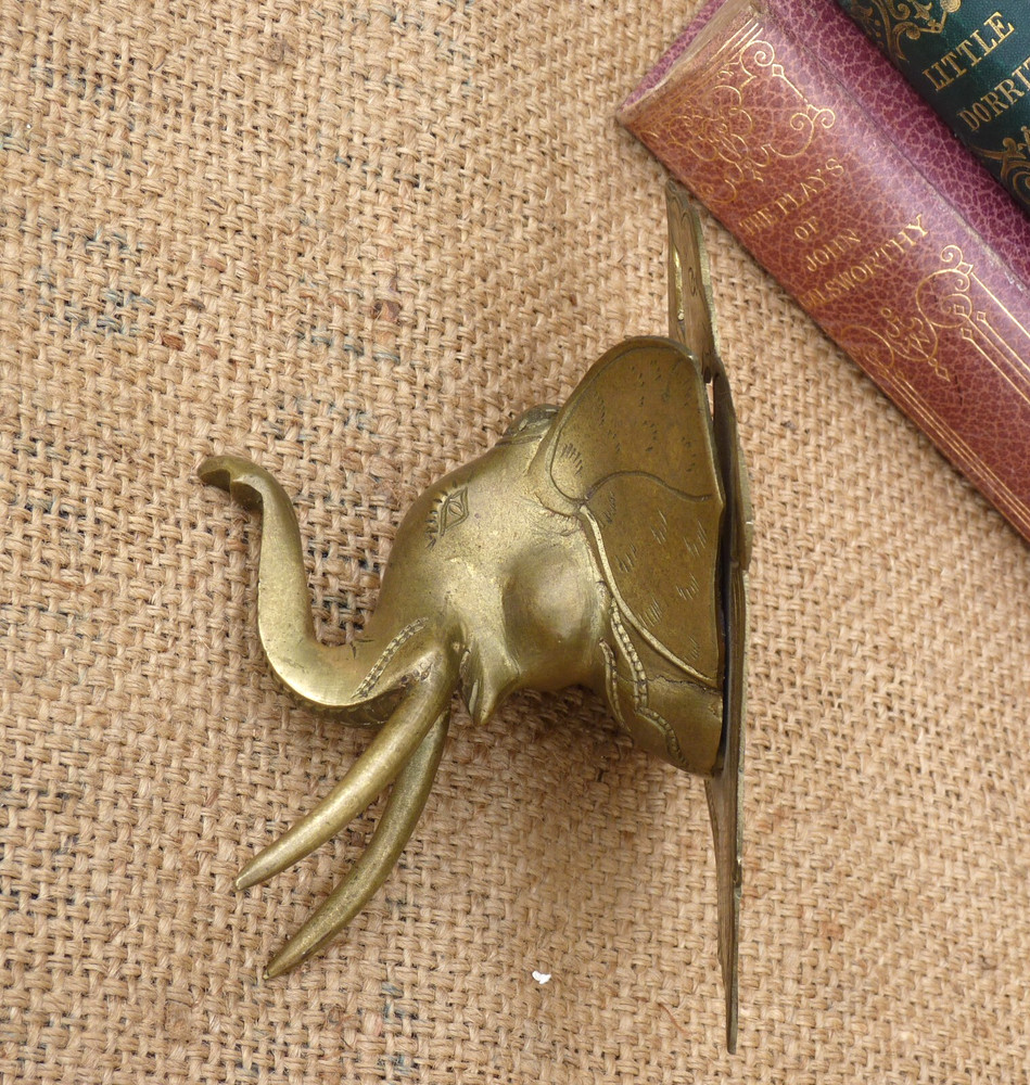 Brass Elephant Wall hook Vintage
