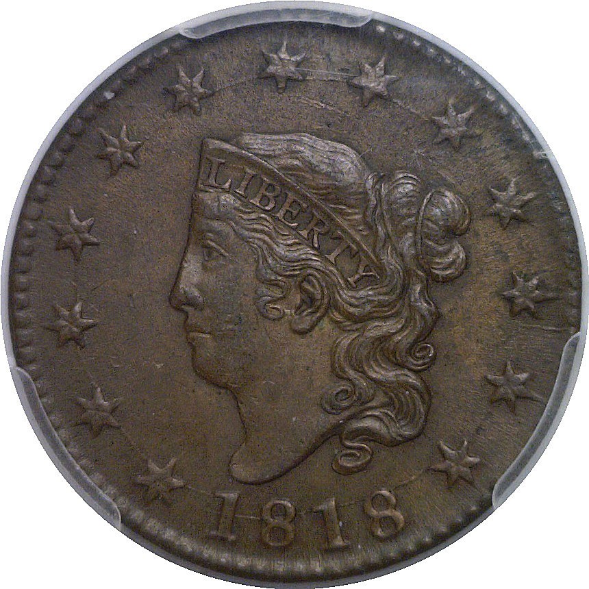 1818 Large Cent PCGS AU-53