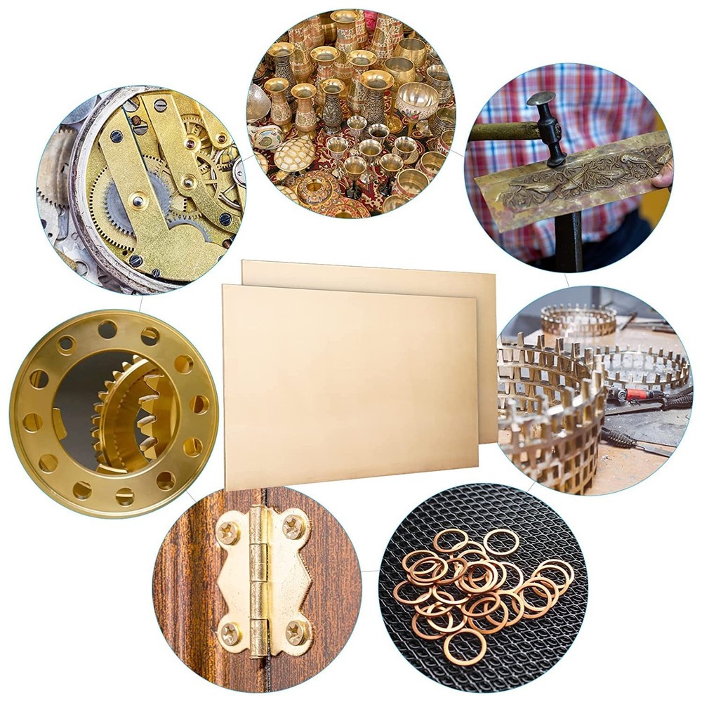 Brass Sheet, Metal Sheets Plates, 12" Length x 6" Width x 0.032" Thick