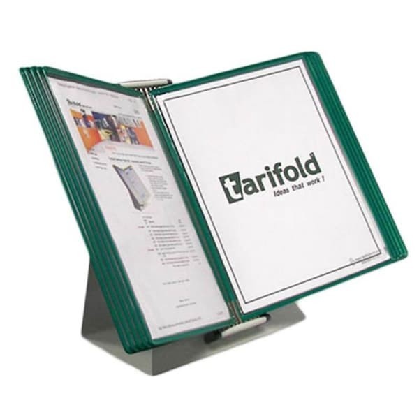 TARIFOLD D251 Document Desk Display Unit, 10 Green Pock