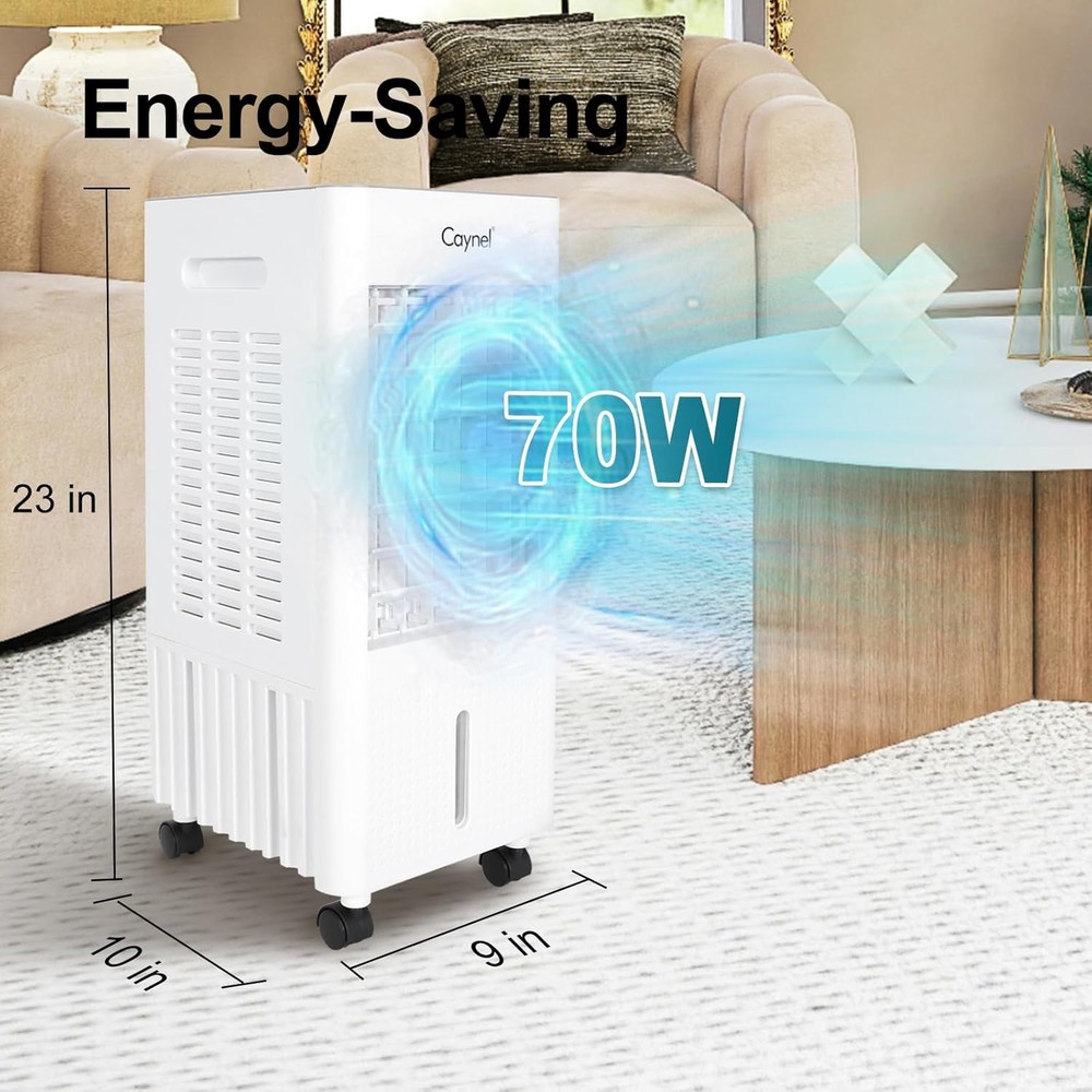 Portable Air Conditioners w/Remote, 4 Modes & 3 Speeds,Waterless Alert System