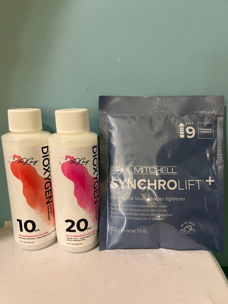 Paul Mitchell Synchrolift Ultra Quick Blue Powder Lightener & Ms kay Developer