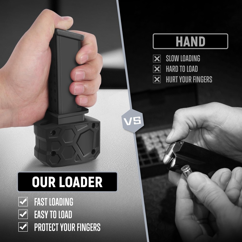Magazine Speed Loader, Rapid Loader for Glock 9mm/.40sw, Black