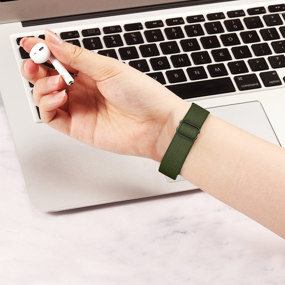 Elastic Bands with Fitbit Inspire 3, Adjustable Stretchy Nylon Loop Band Brea...