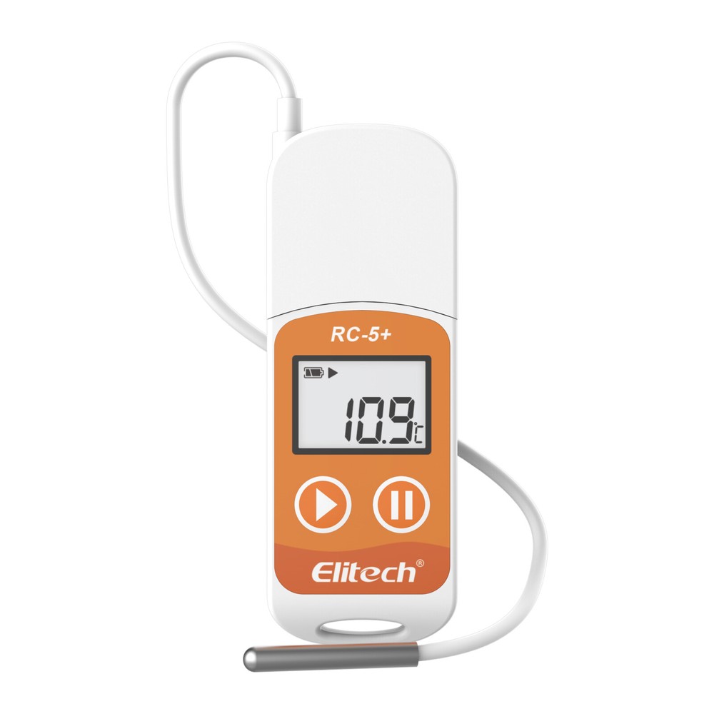 Elitech RC-5+ TE External Sensor Temperature Data Logger 32000Points PDF Report