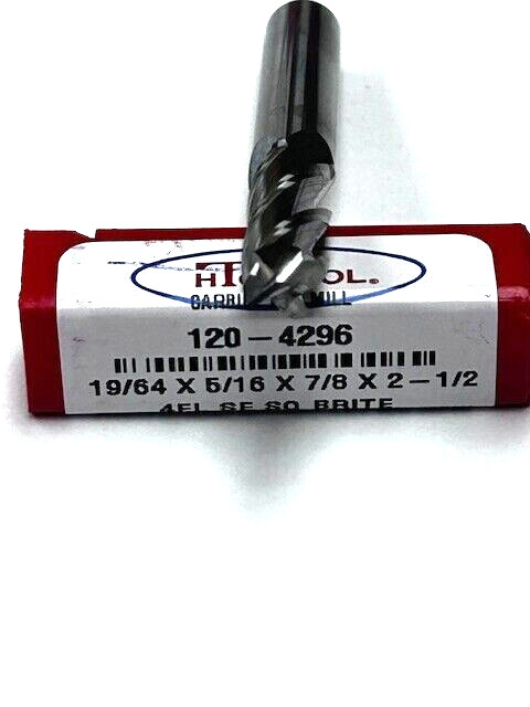 19/64 4 FLUTE SINGLE END SOLID CARBIDE END MILL CC HTC 120-4296 USA