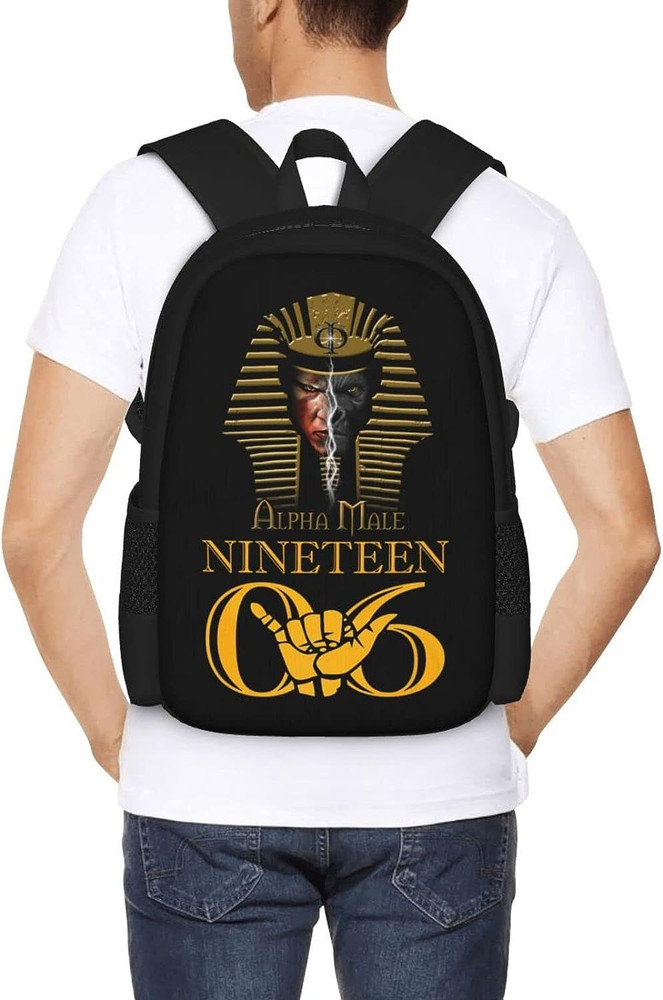 ALPHAPHIALPHAAPA Large Backpack Personalized Laptop Ipad One Size, Black