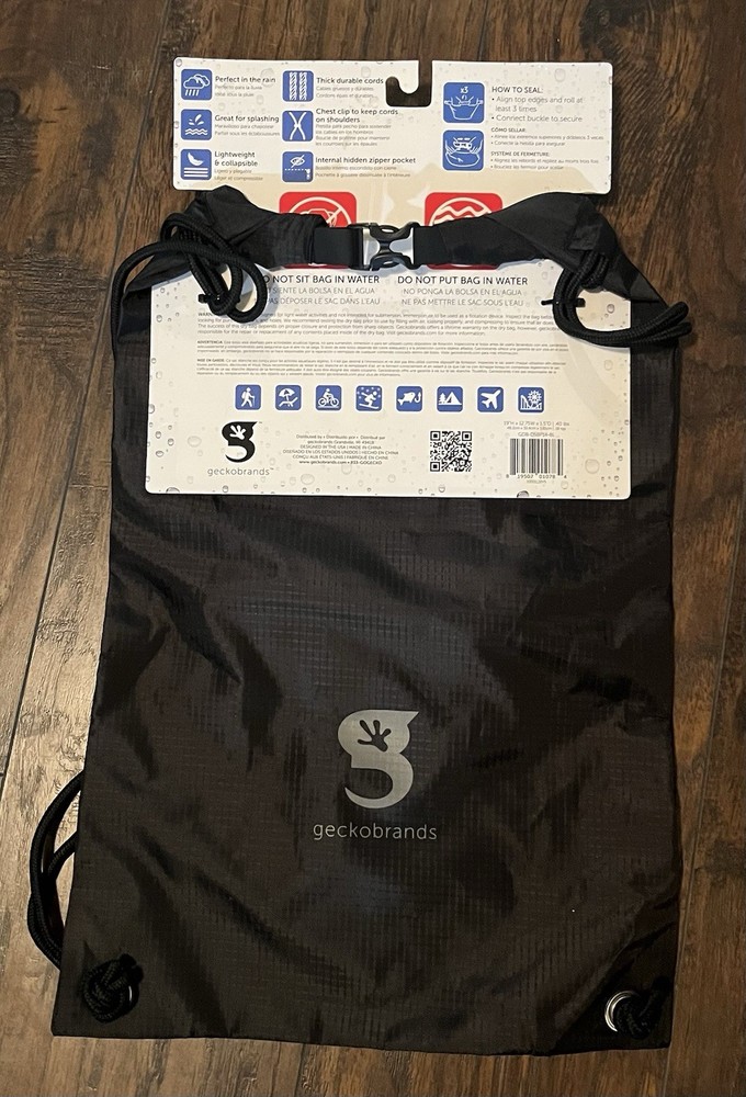 Geckobrands Drawstring Waterproof Backpack