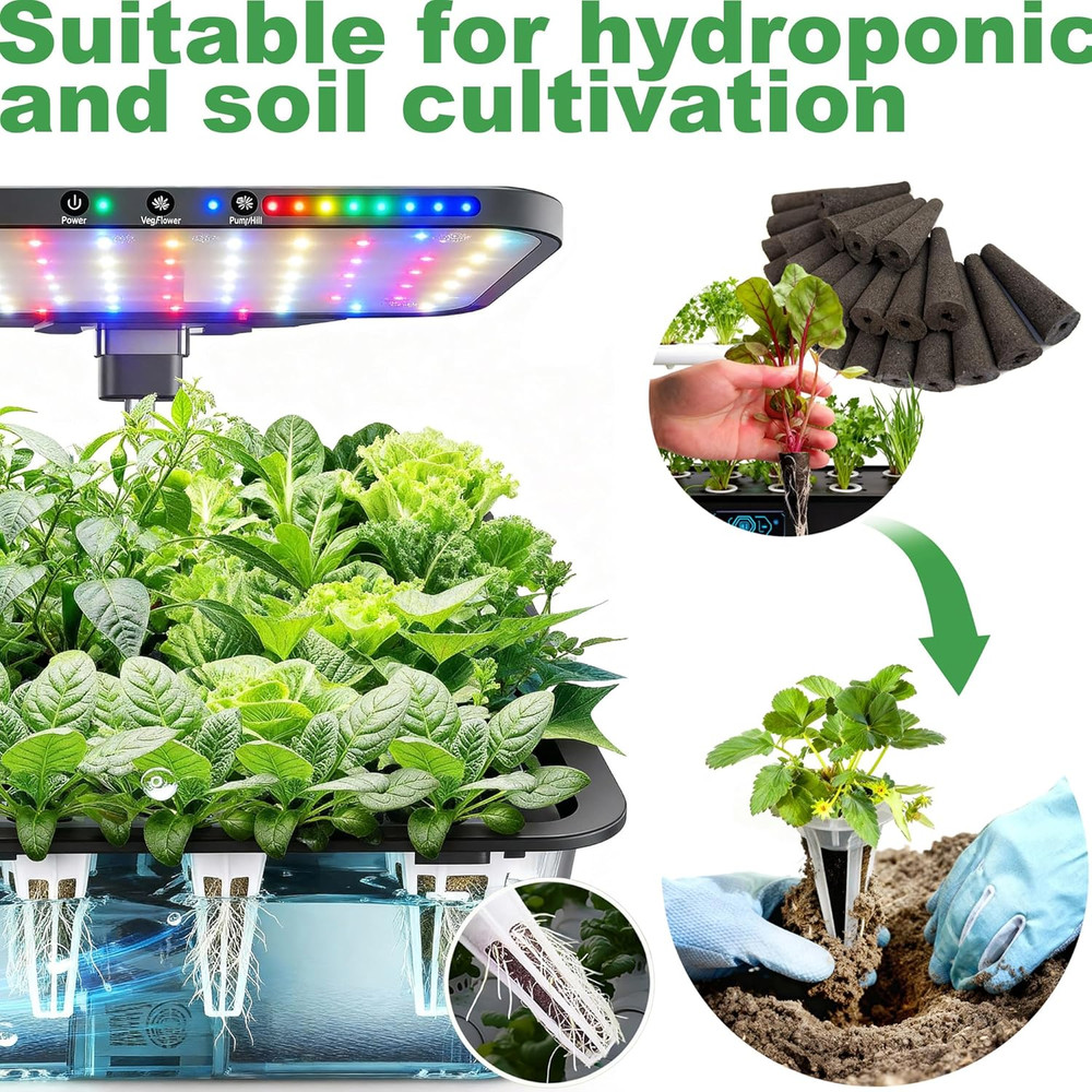 Grow Sponges 60 Pack, Hydroponics Replacement Root Growth Sponges Compatible wit