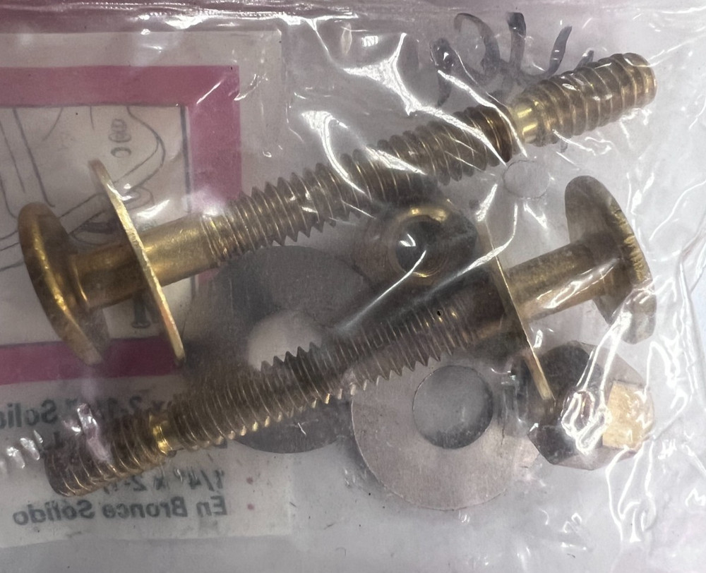 Pro Plus- Solid Brass- Johni-Bolt Style- Closet Bolt Kit- 191107