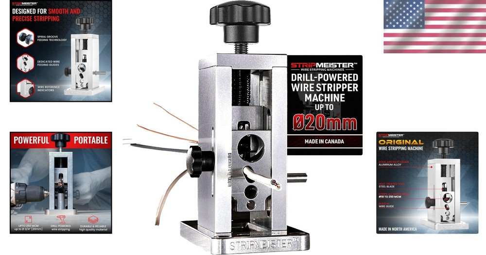 Lightweight Drill-Powered Wire Stripper for All Wire Sizes - Compact & Reliable