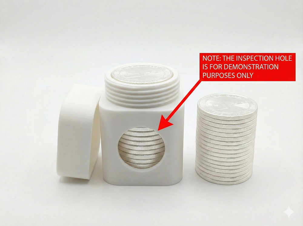 Silver Round Storage Container 4 Pack – 1oz Stacker Tub | NFC Smart Tracking