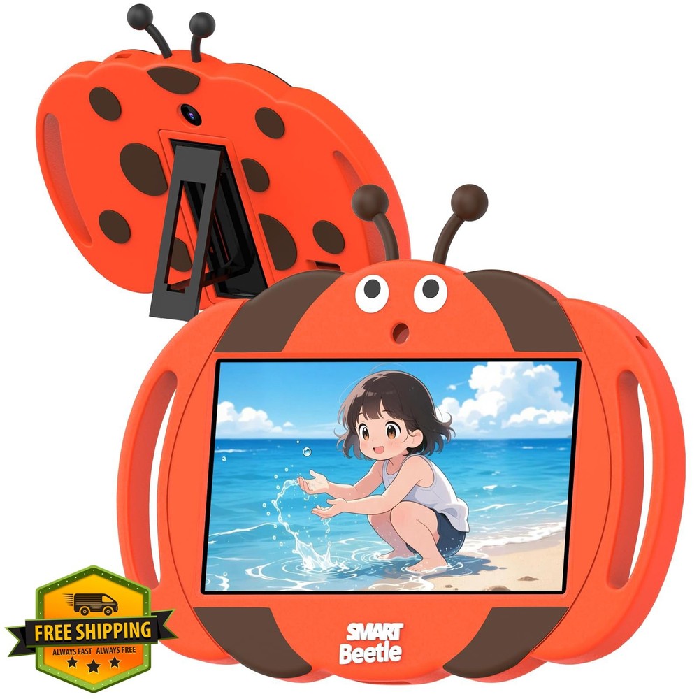 VOLENTEX 7" Kids Tablet Android 13 32GB ROM Orange Educational