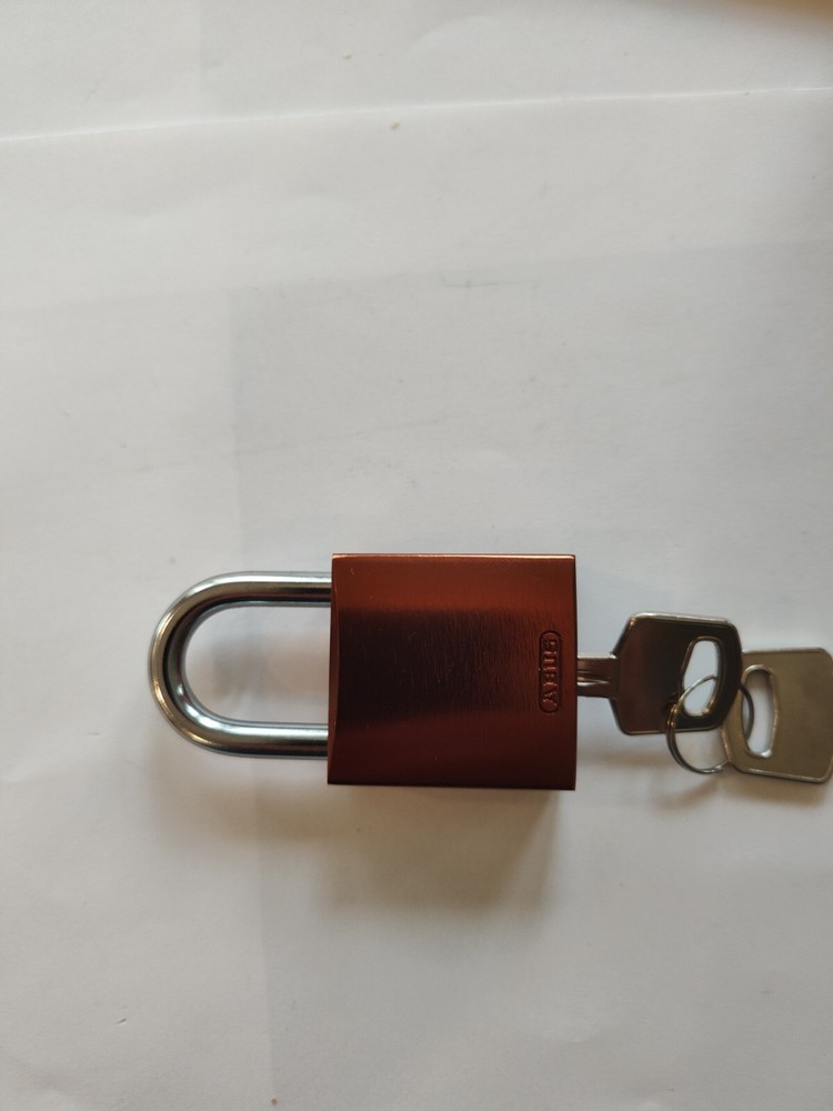 Abus 19331 Keyed Padlock, Open, Rectangular Aluminum Body, Hardened Steel