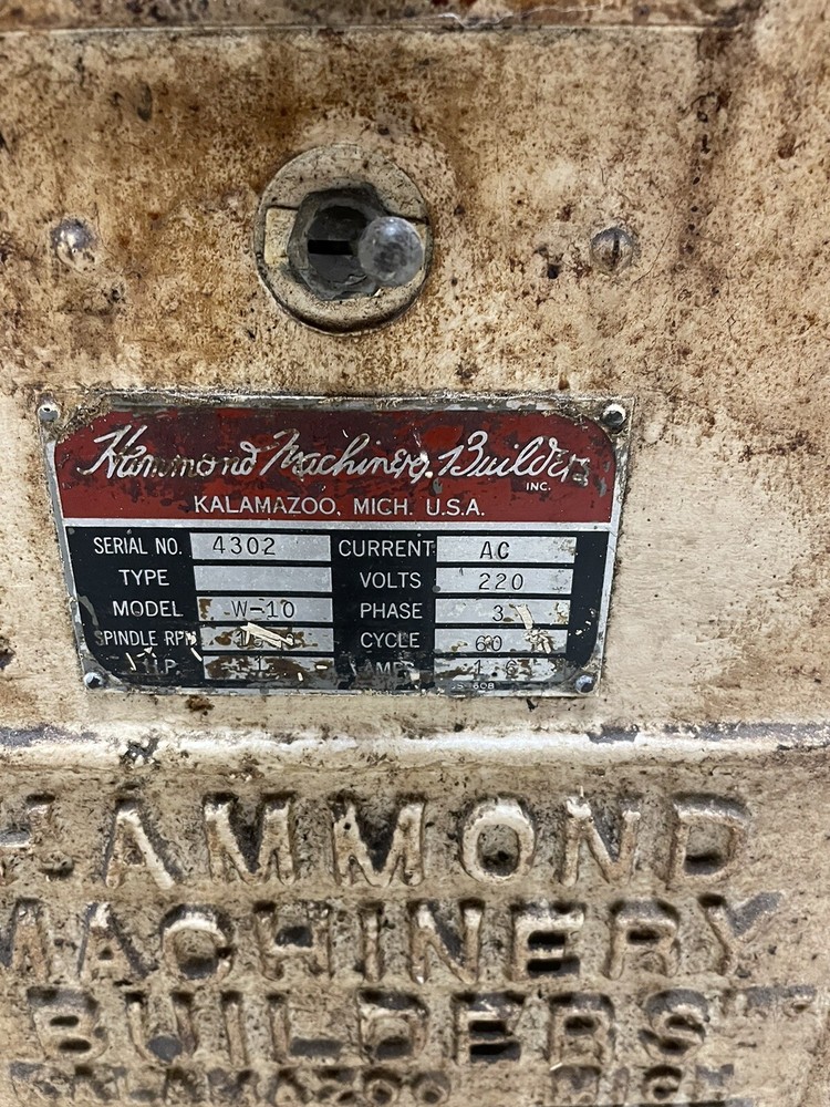 HAMMOND 10" CARBIDE TOOL GRINDER, MODEL W-10