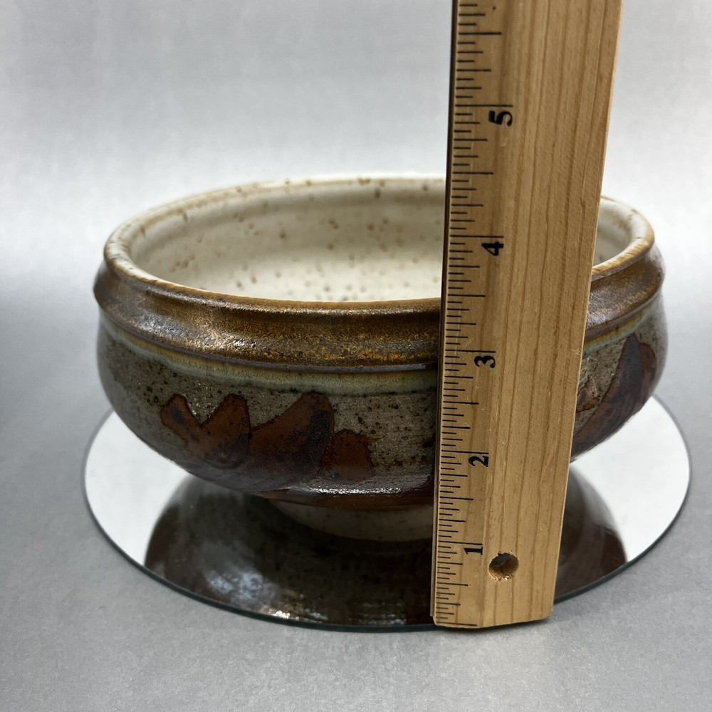 Artisan Signed Handmade Ceramic Studio Pottery 7” Planter Vase Green Mid Century
