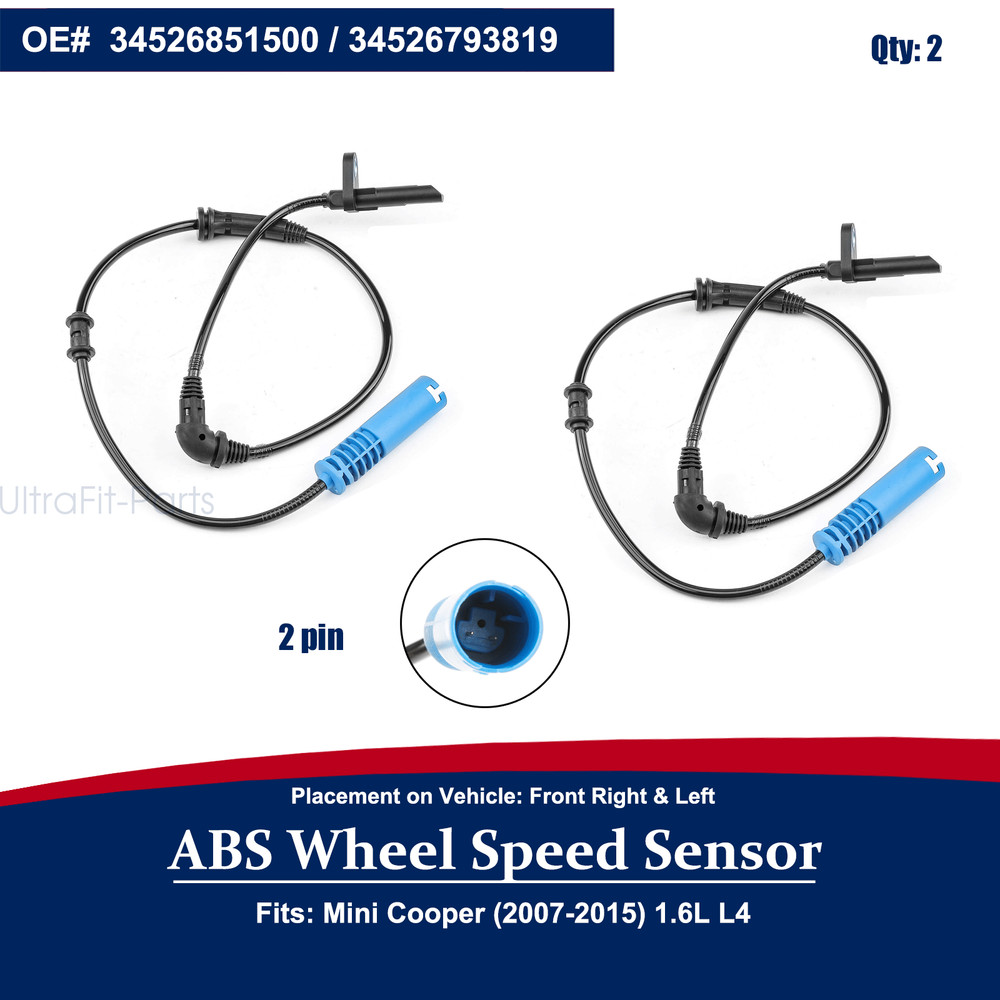 For 2007-2015 Mini Cooper ABS Wheel Speed Sensor Front Driver & Passenger Side