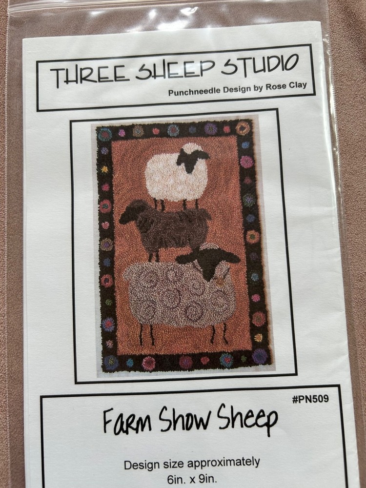 PRIMITIVE PUNCHNEEDLE  EMBROIDERY PATTERN, CRAFTS PUNCH NEEDLE SHEEP