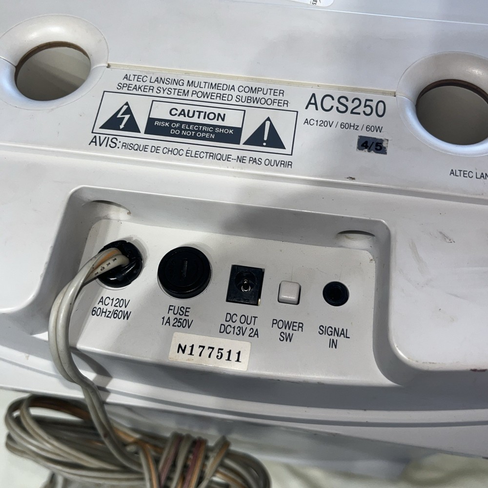 Altec Lansing ACS250 Subwoofer For Acs400 System & Cables Tested Working