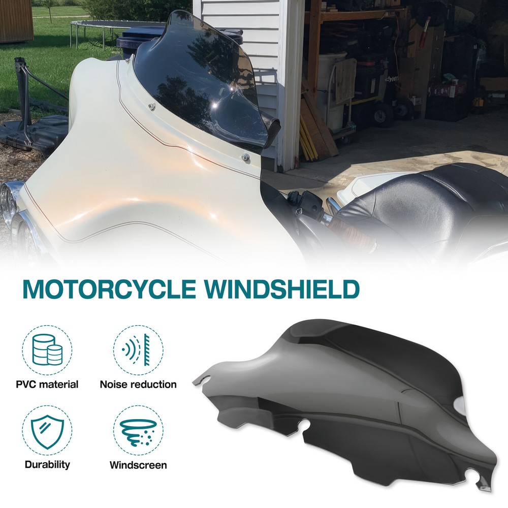 8" Wave Windshield Windscreen For Harley Touring Electra Ultra Glide 1996-2013