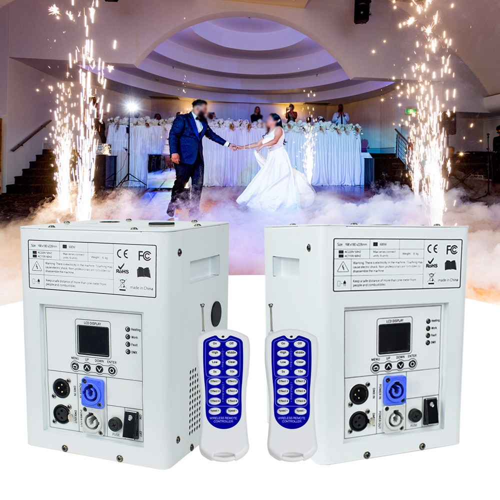 Cold Spark Machine DMX DJ Event Party Firework Machine 2pcs with Flight Case