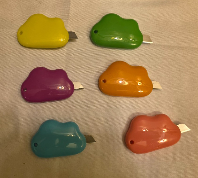 Retractable Box Cutter, Package Opener (6 Pieces Cloud Mini Cutter)