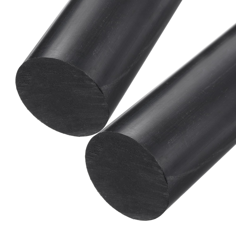 2 PCS ABS Plastic Rod Round Solid Bar 50mm x 200mm Black DIY Model Material