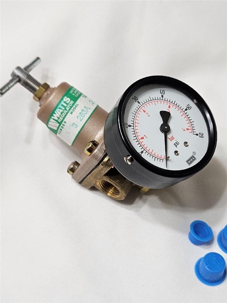 Watts Pressure Regulator 263A 3/8 in NPT Ports 3-50 PSI With New Pressure Gauge