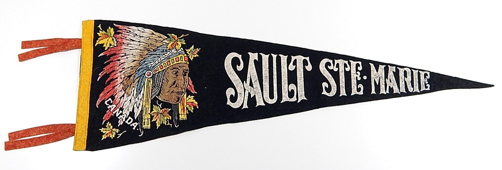 Sault St. Marie Canada Vintage Felt Pennant