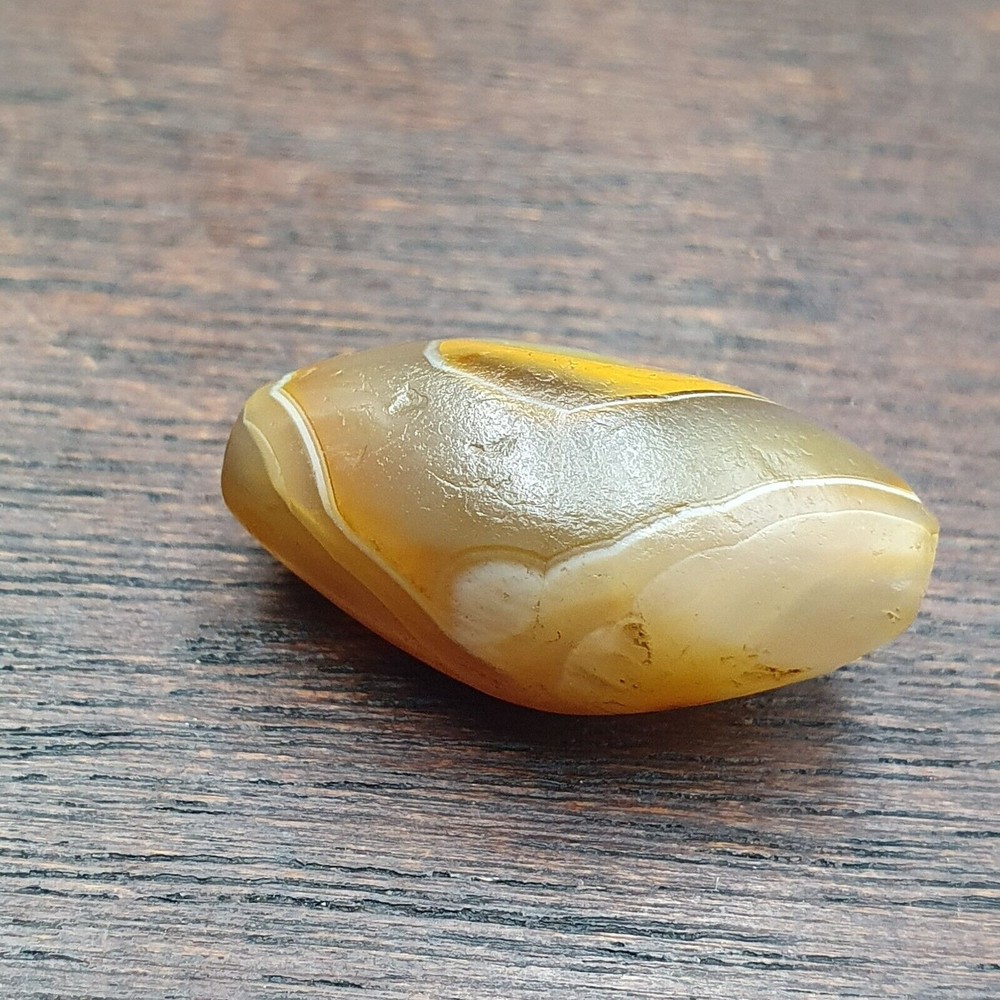 AA Ancient Suleimani Gray Agate Bead , Rare Himalayan agate bead