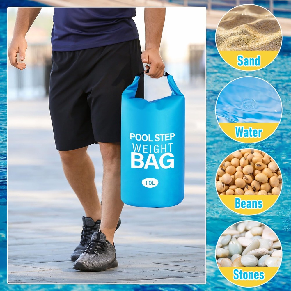 Pool Step Weights, Ladder Weights for Above Ground Pools, 2 Sky Blue