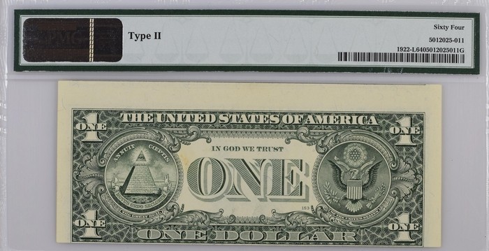 Inverted Over Print Error Note Cutting Error $1 1995 PMG Uncirculated 64 Type II