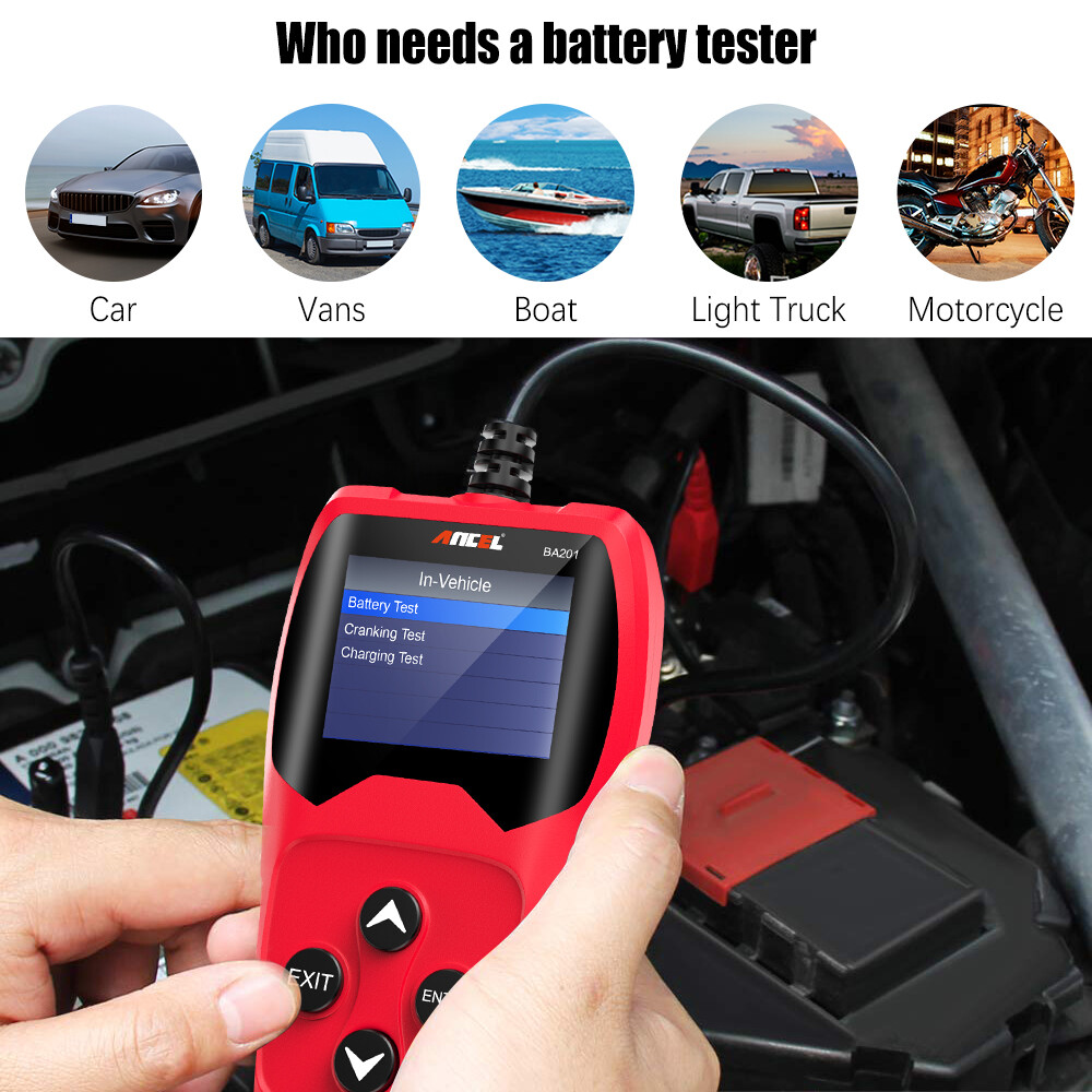 12V Car Battery Tester Charging Voltage Load Circuit Analyzer 100-2000CCA 220AH