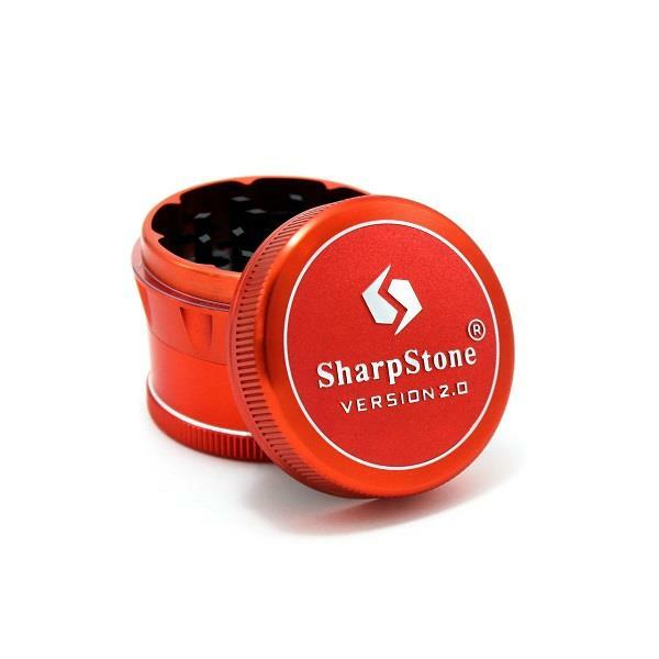 SharpStone V2 Hard Top 4 Piece 2.5” Herb / Spice Grinder RED AUTHENTIC