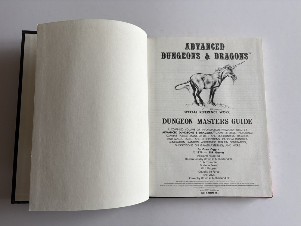 Advanced Dungeons and Dragons Dungeon Masters Guide TSR 1979