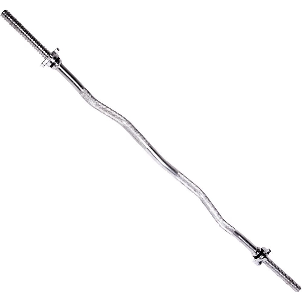 Standard Threaded Solid Easy Curl Bar, 47-Inch, Black