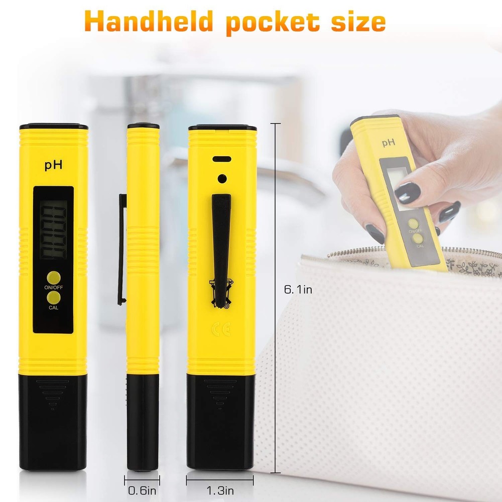 Portable pH Meter with Automatic Temperature Compensation for Easy Testing