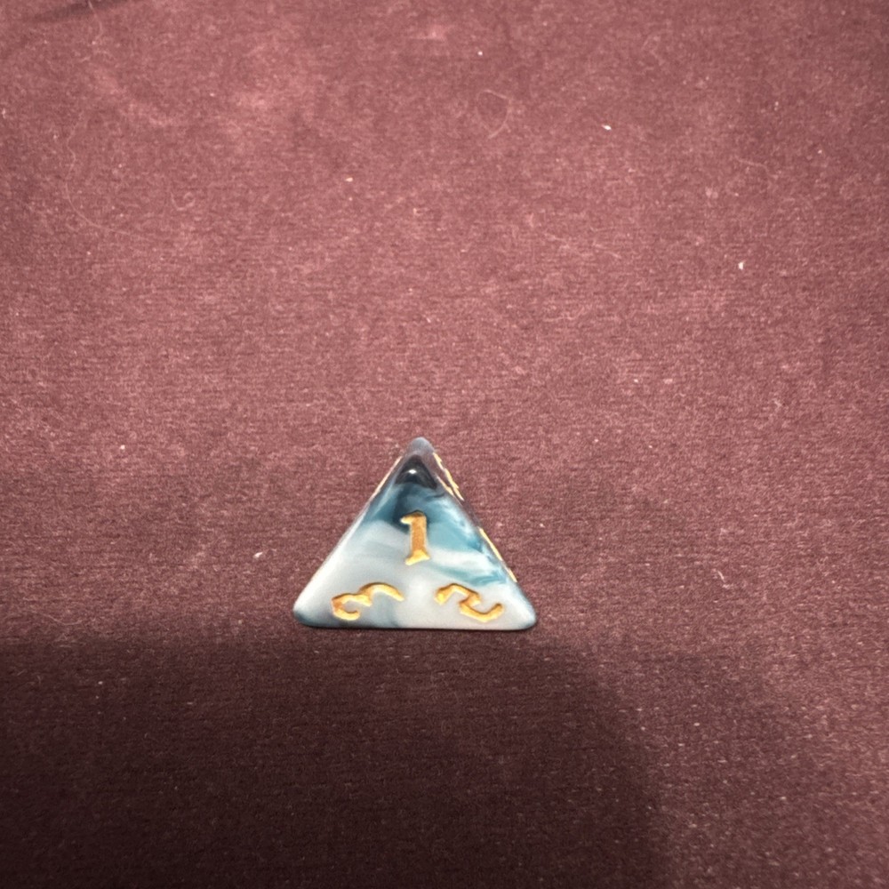 Marbled Teal White Acrylic Dice Set - RPG DND 8