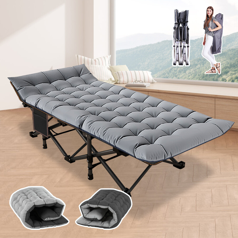 Foldable Sleeper Bed Cots Folding Chaise Lounge Cot with 3.3" Mattress Guest Bed