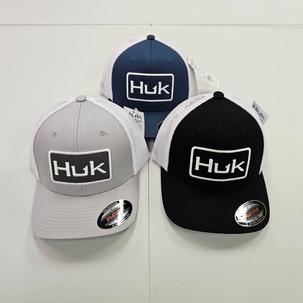 Huk Logo Stretchback Fitted Hat Cap NWT!!